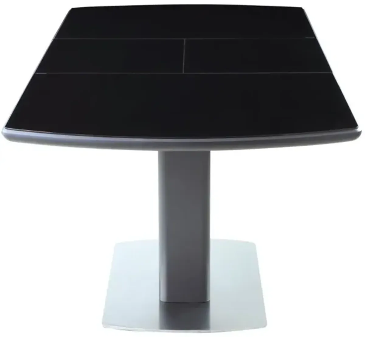 Chintaly Suri Contemporary Butterfly-Extendable Black Glass Dining Table