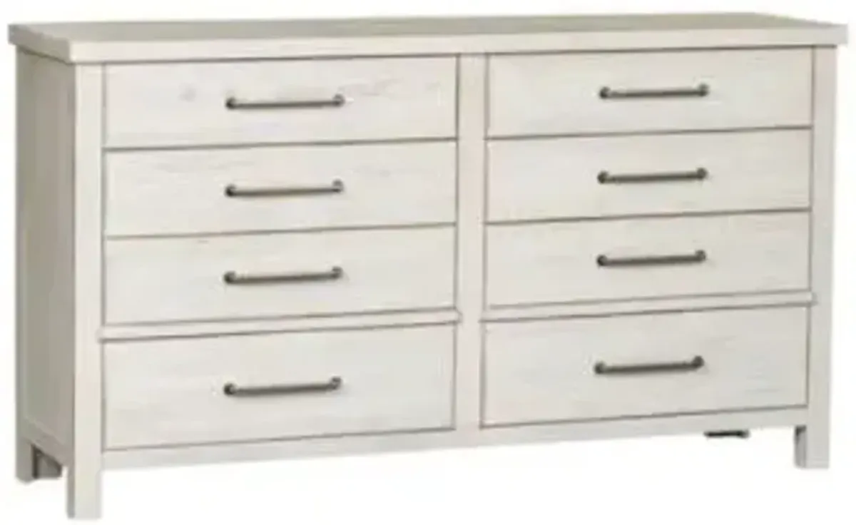 Liberty Furniture Modern Farmhouse White Distressed Wood 8-Drawer Dresser