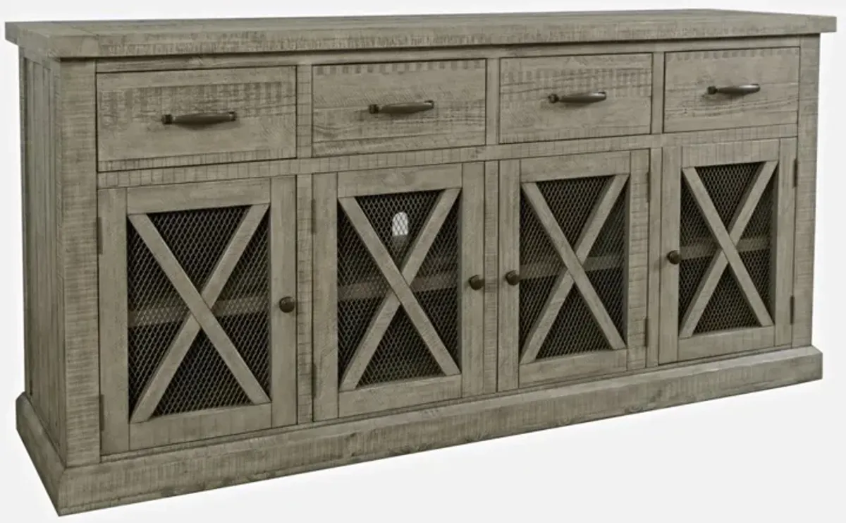 Jofran Telluride Driftwood 4-Drawer 4-Door Sideboard