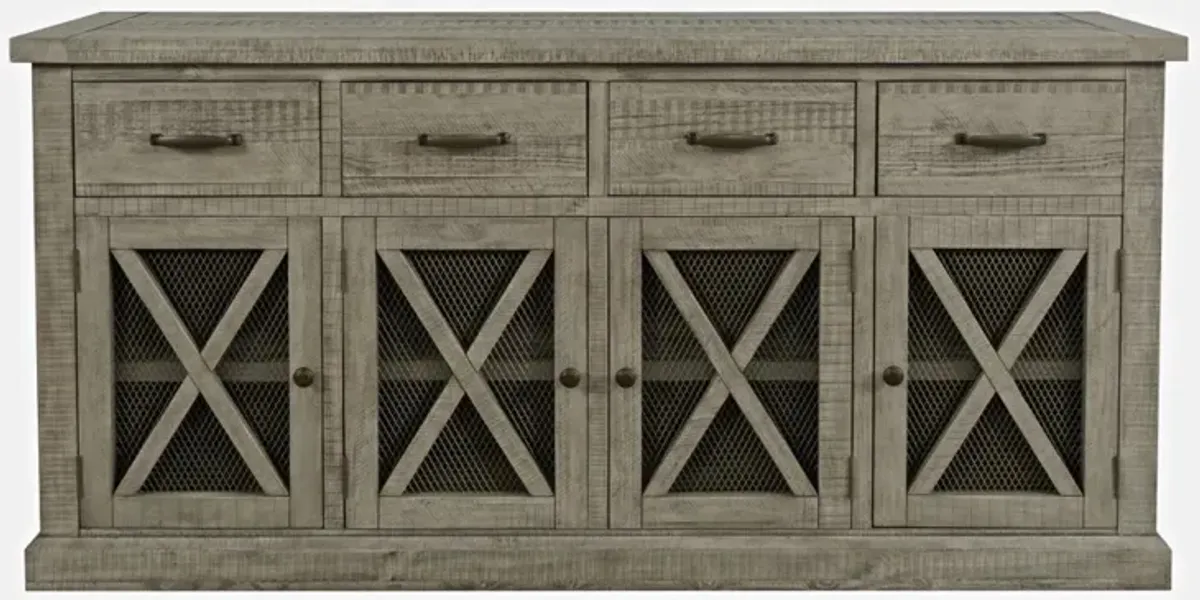 Jofran Telluride Driftwood 4-Drawer 4-Door Sideboard