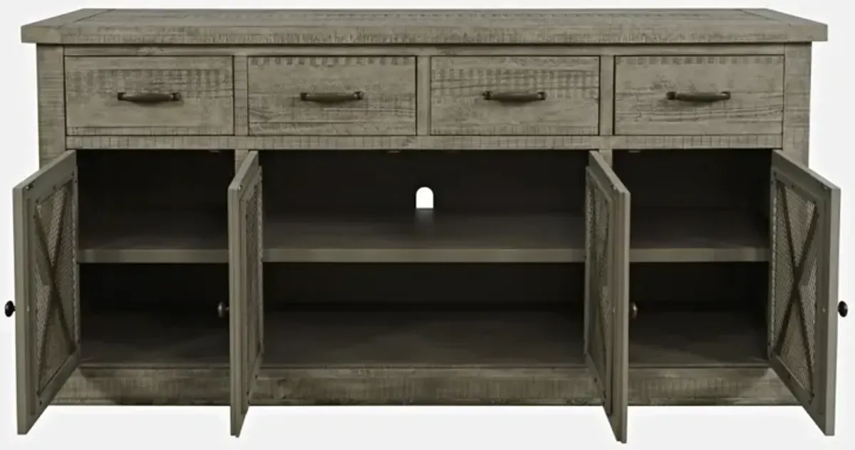 Jofran Telluride Driftwood 4-Drawer 4-Door Sideboard