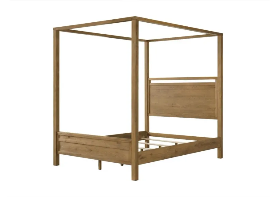 BOHO KING CANOPY BED IN PRAIRIE OAK