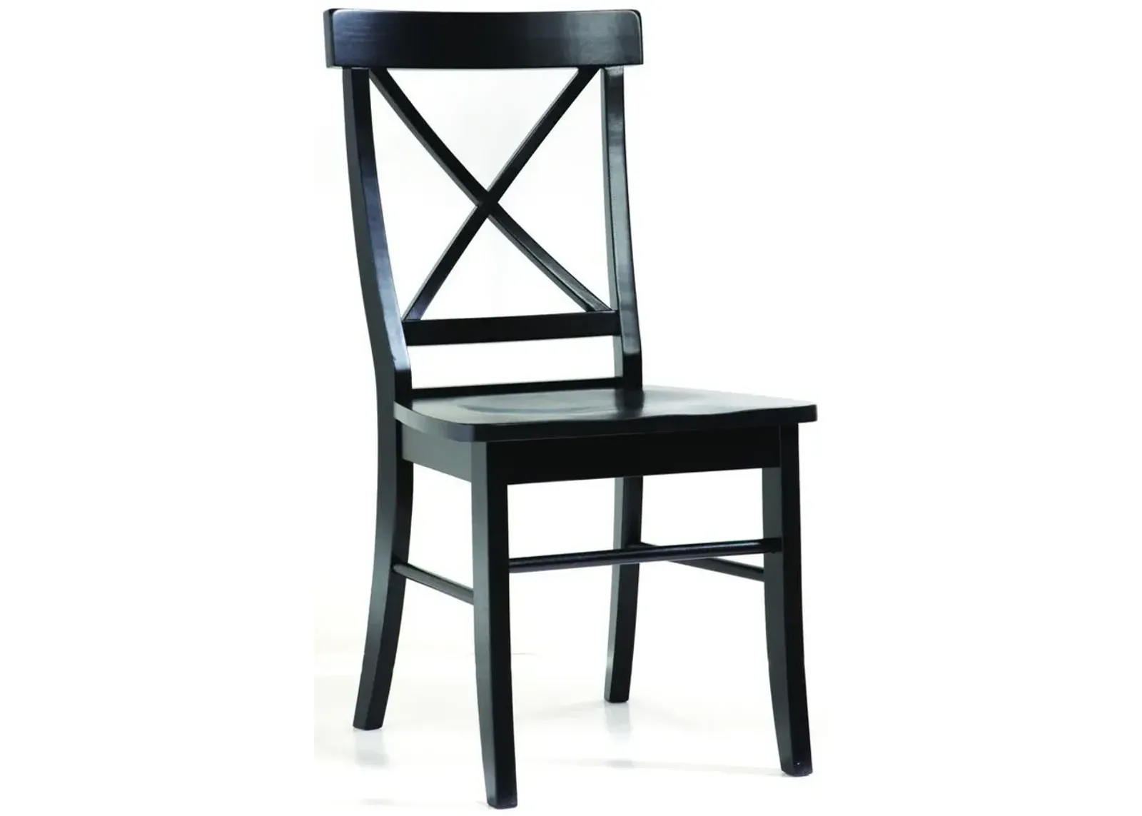 John Thomas Dining Essentials X-Back Wood Dining Chair in Black