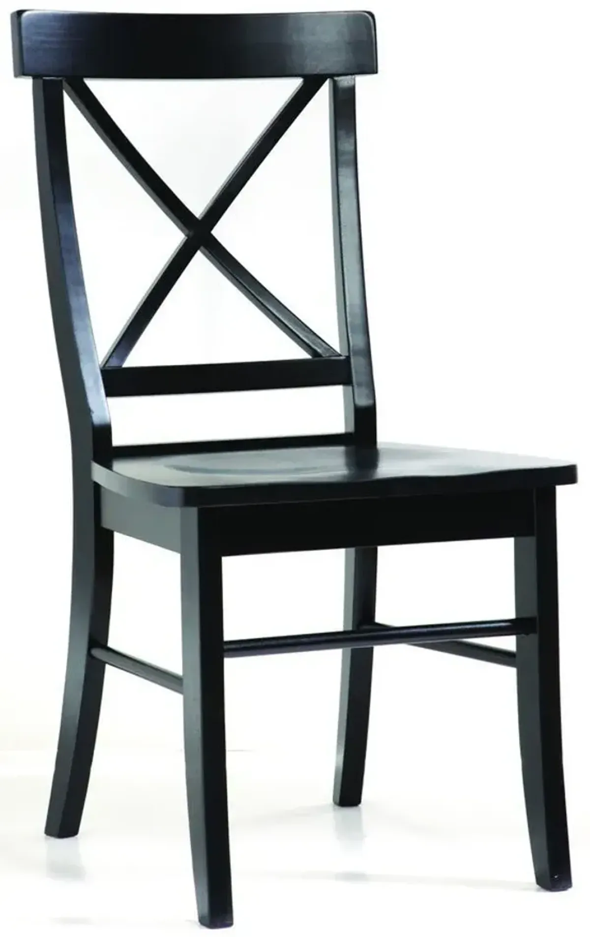 John Thomas Dining Essentials X-Back Wood Dining Chair in Black