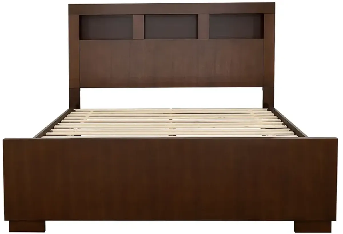 Coaster Jessica California King Led Storage Bookcase Bed Cappuccino