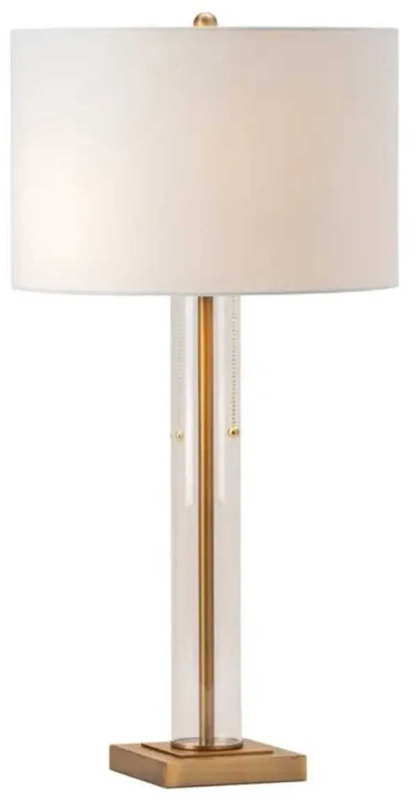 Crestview Enlight Antique Brass Pull Chain Table Lamp