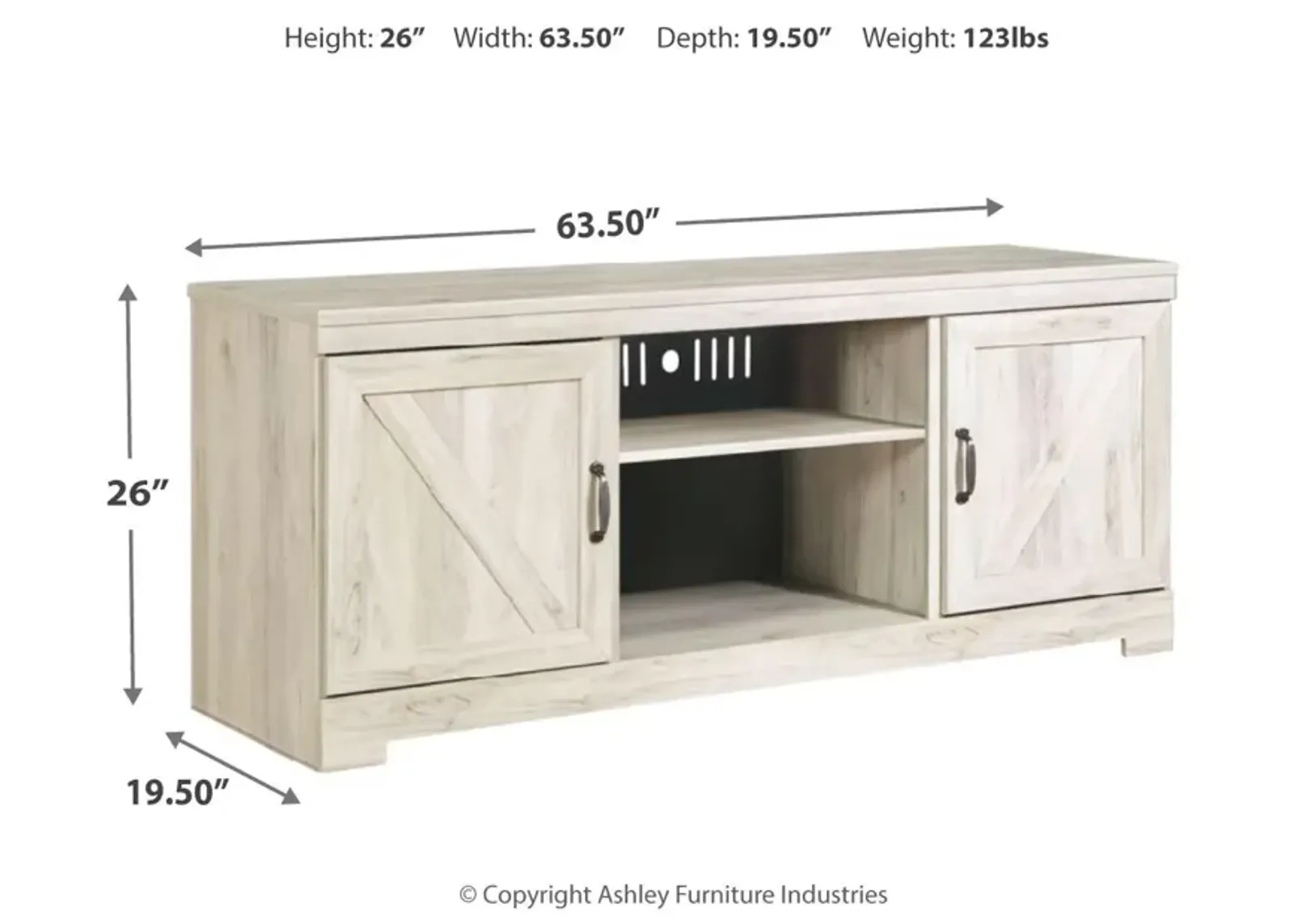 Ashley 63 Inch Bellaby TV Stand Whitewash