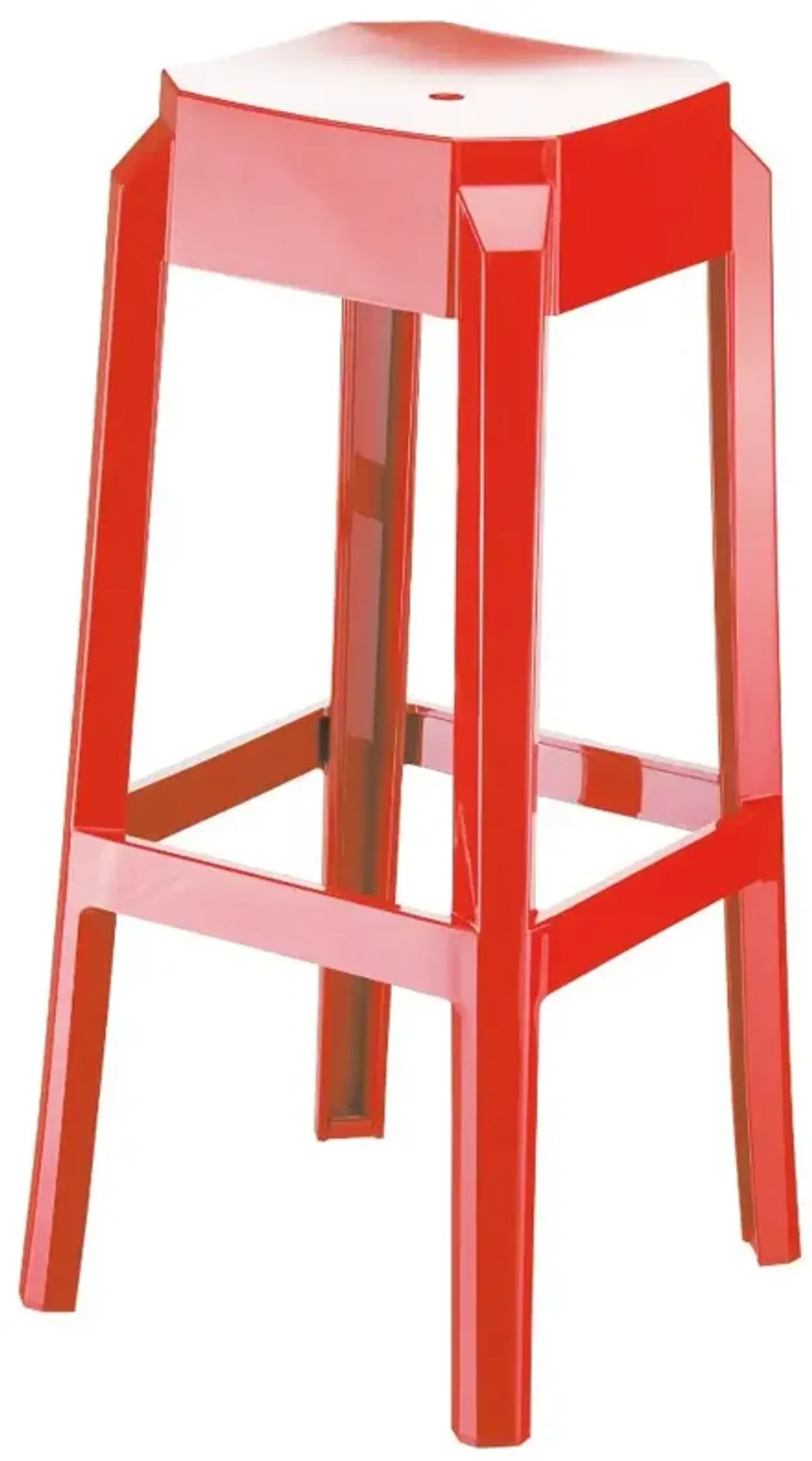 Compamia Fox Polycarbonate Bar Stool Glossy Red