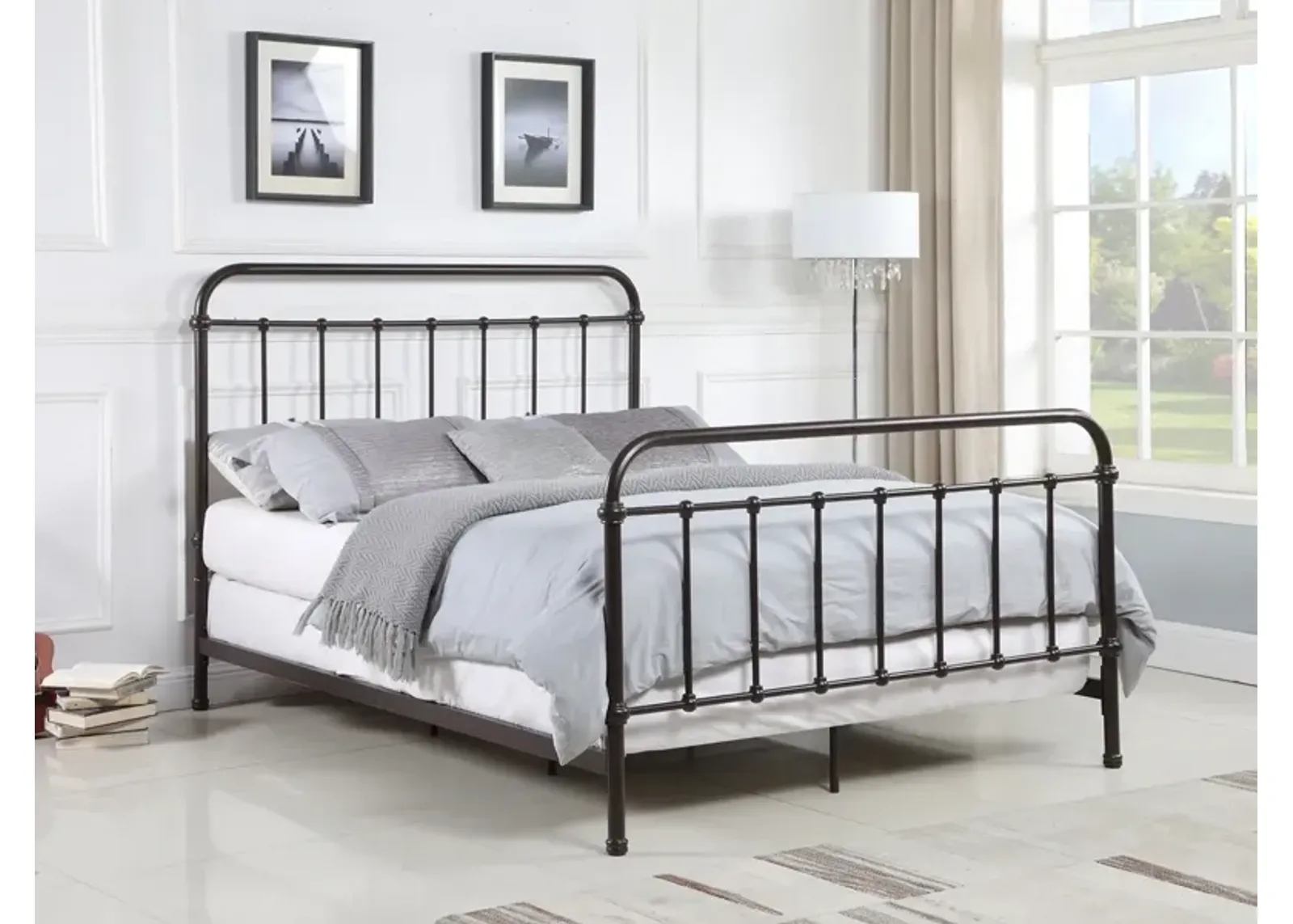 Coaster Livingston Metal King Open Frame Bed Dark Bronze