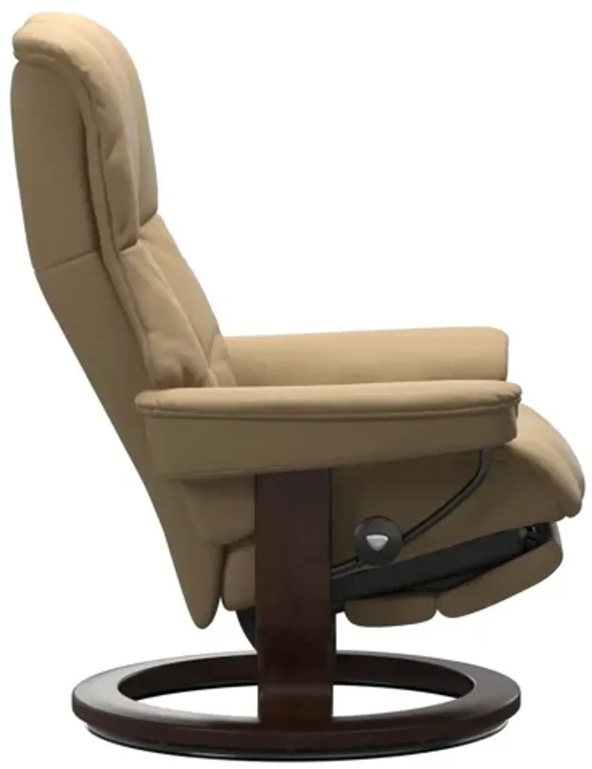 Stressless Mayfair Medium Leather Recliner Chair in Paloma Sand with Classic Brown Base