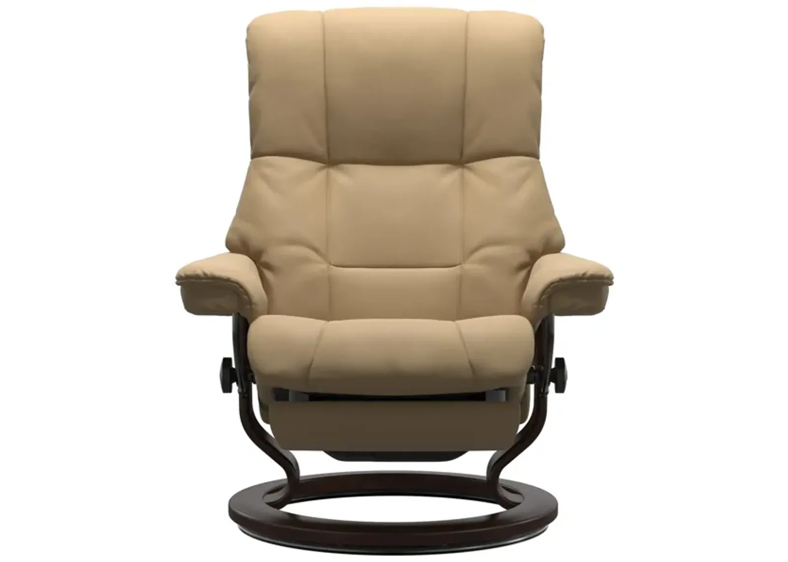 Stressless Mayfair Medium Leather Recliner Chair in Paloma Sand with Classic Brown Base