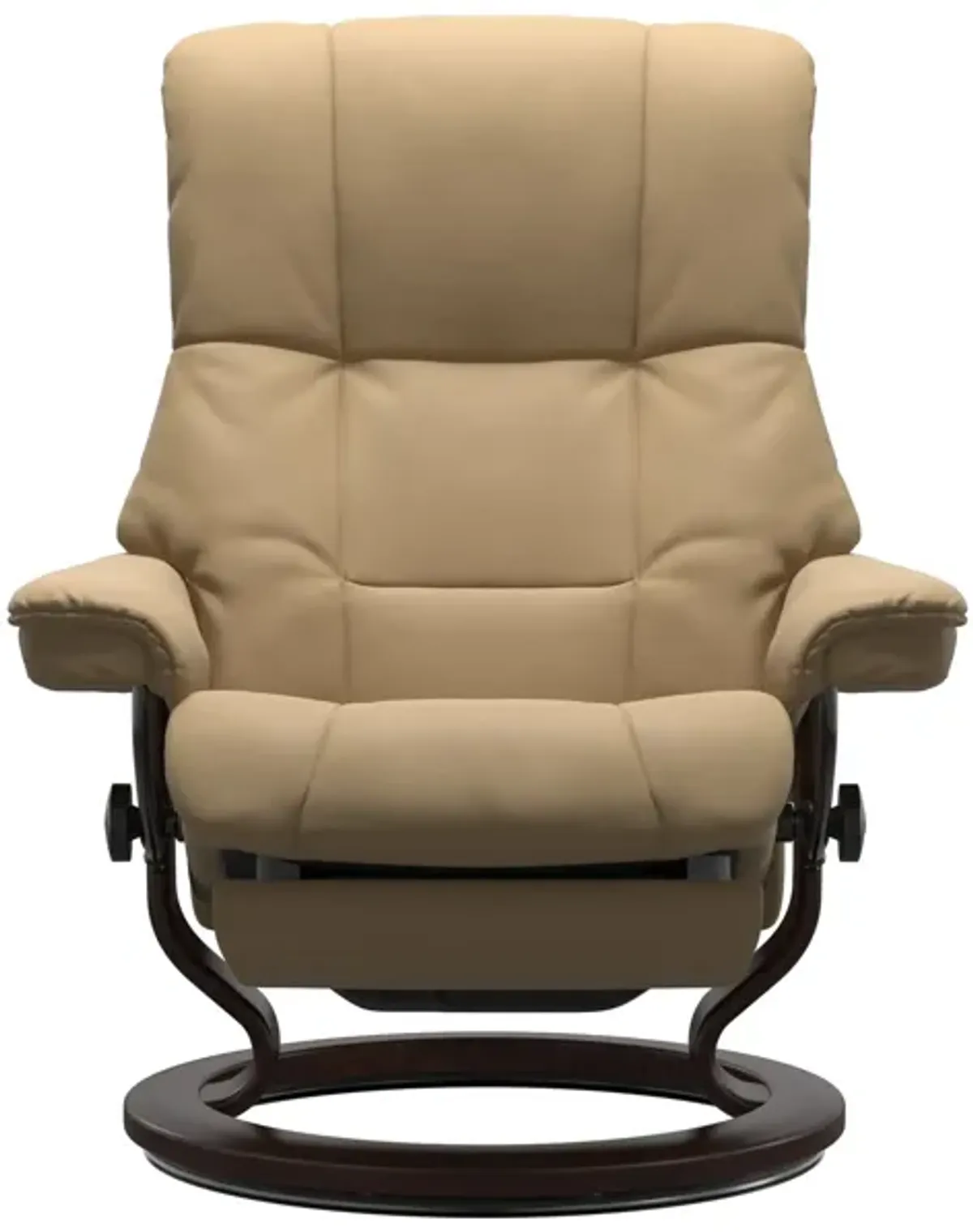 Stressless Mayfair Medium Leather Recliner Chair in Paloma Sand with Classic Brown Base