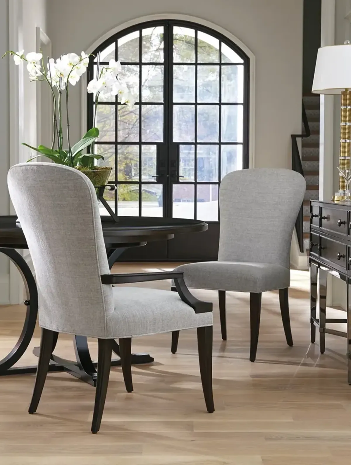 Barclay Butera by Lexington Brentwood Red Barrel Studio Dining Chair Upholstered/Fabric in Gray