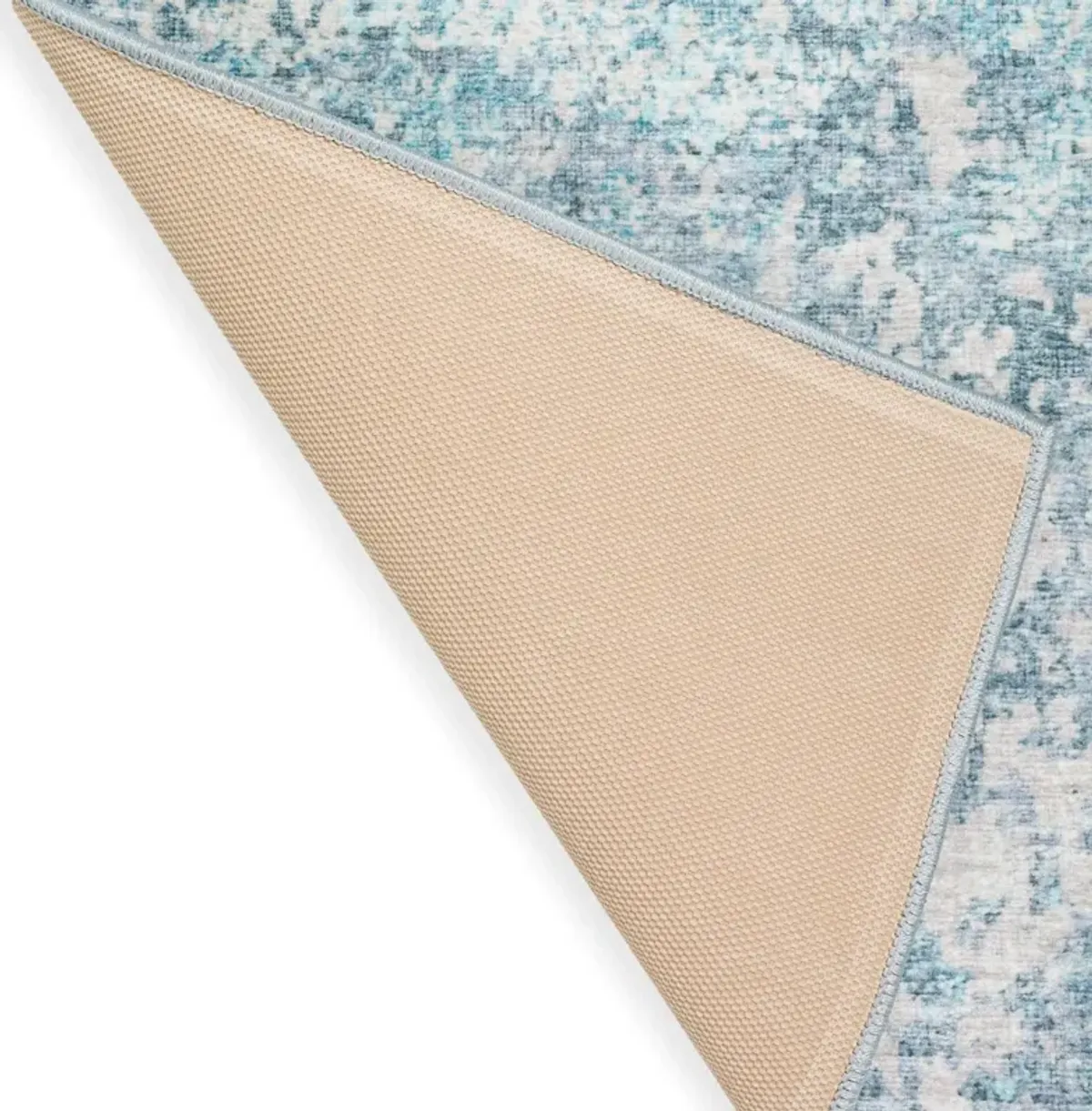 Dalyn Frosty Morning Abstract 5'X8' Area Rug in Light Blue & White