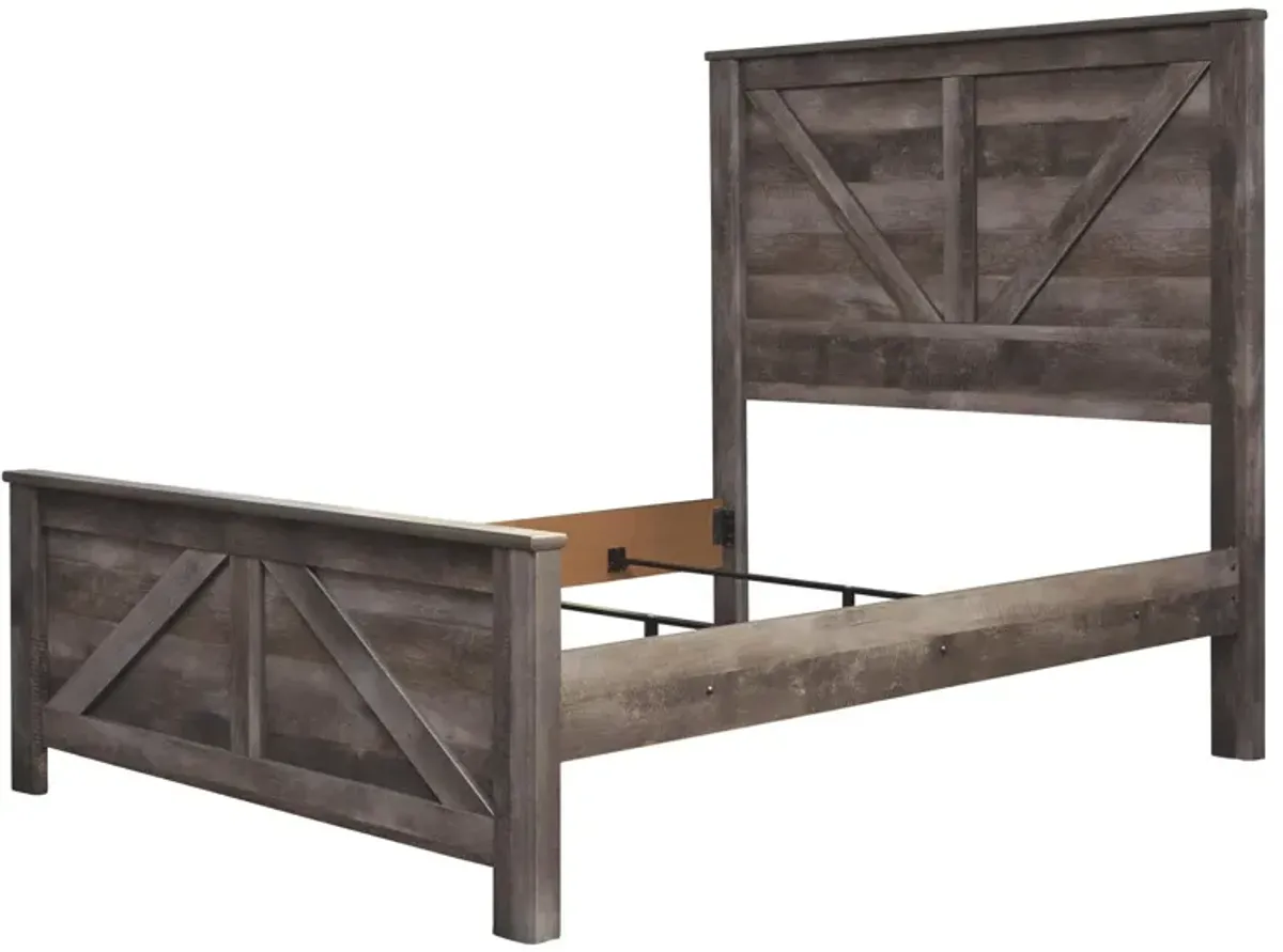 Ashley Wynnlow Gray Queen Crossbuck Panel Bed