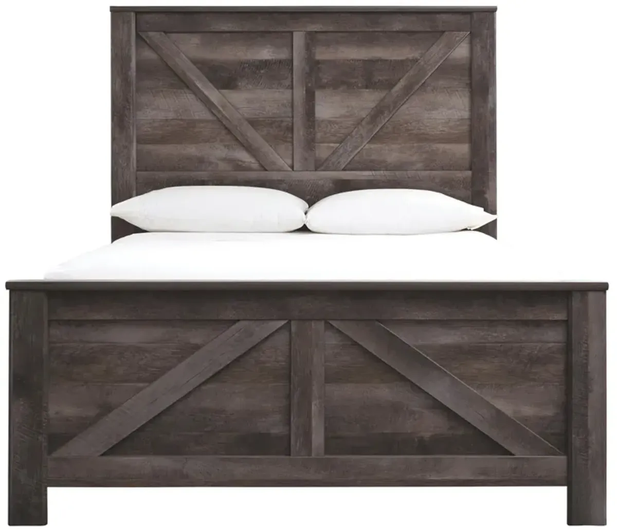 Ashley Wynnlow Gray Queen Crossbuck Panel Bed