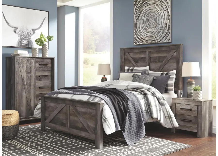 WYNNLOW QUEEN CROSSBUCK PANEL BED GRAY SIGNATURE DESIGN