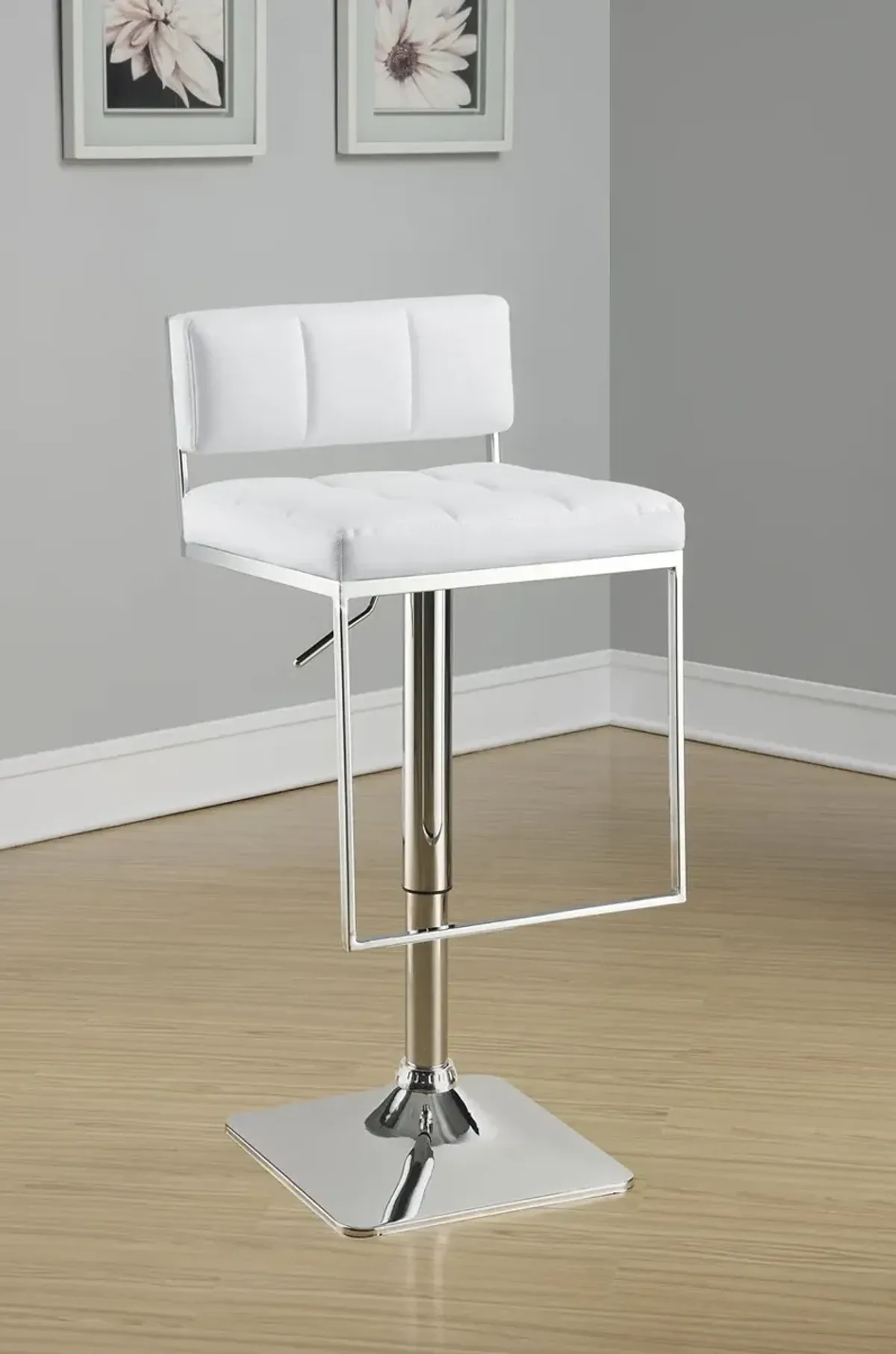 Coaster Alameda Adjustable Bar Stool White & Chrome