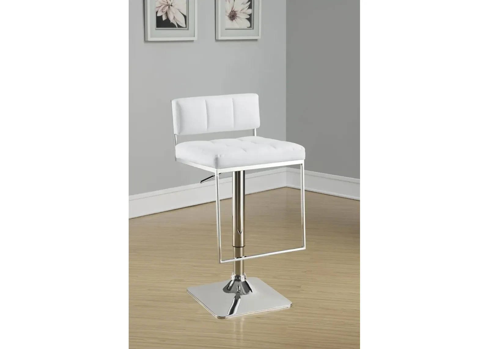 Coaster Alameda Adjustable Bar Stool White & Chrome