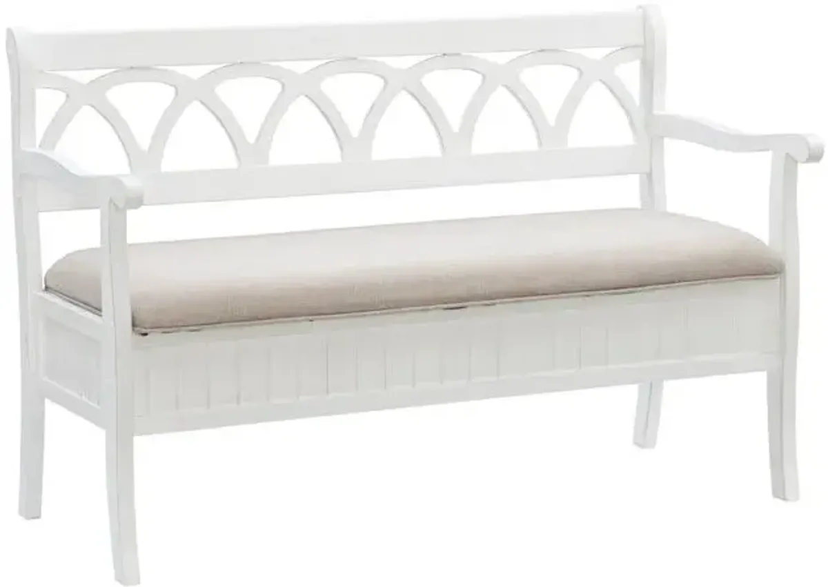 Powell Elliana Storage Bench White