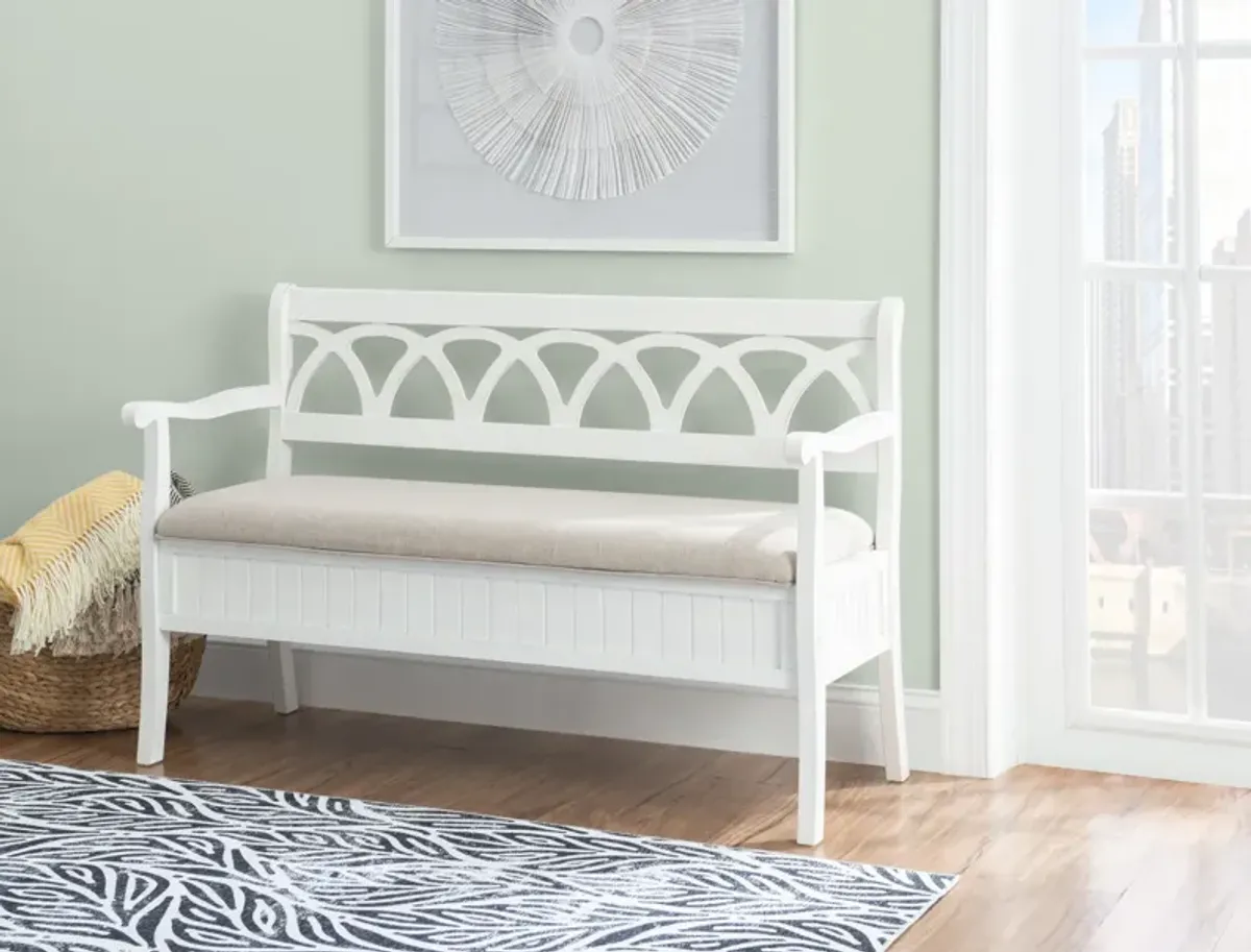 Powell Elliana Storage Bench White