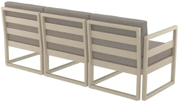 Compamia Mykonos Patio Sofa Taupe with Sunbrella Taupe Cushion
