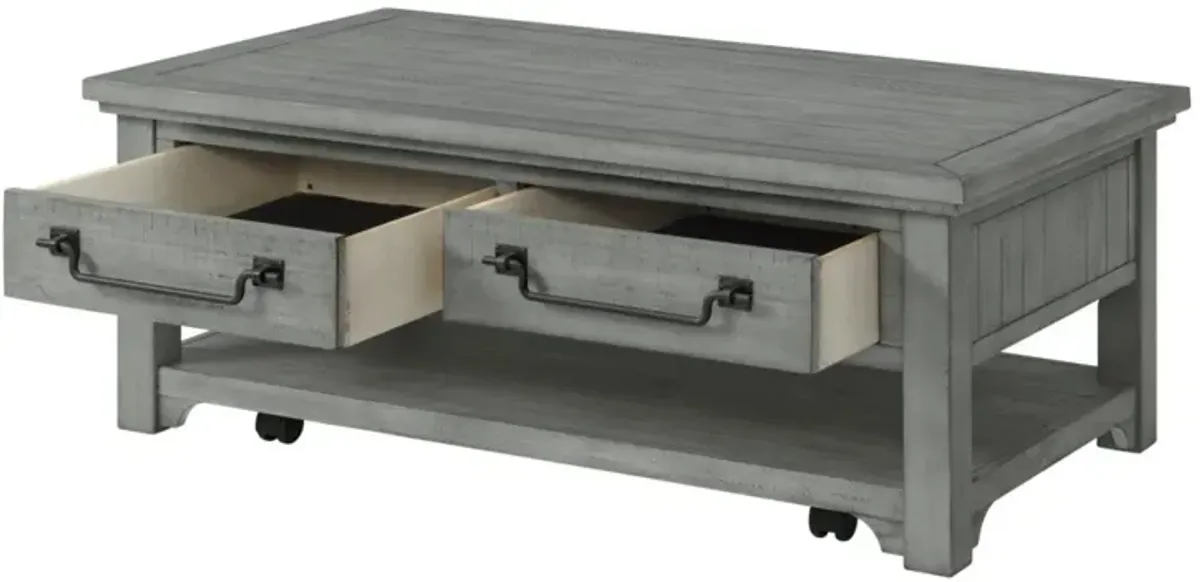 BEACH HOUSE DOVE GREY 2-DRAWER COFFEE TABLE