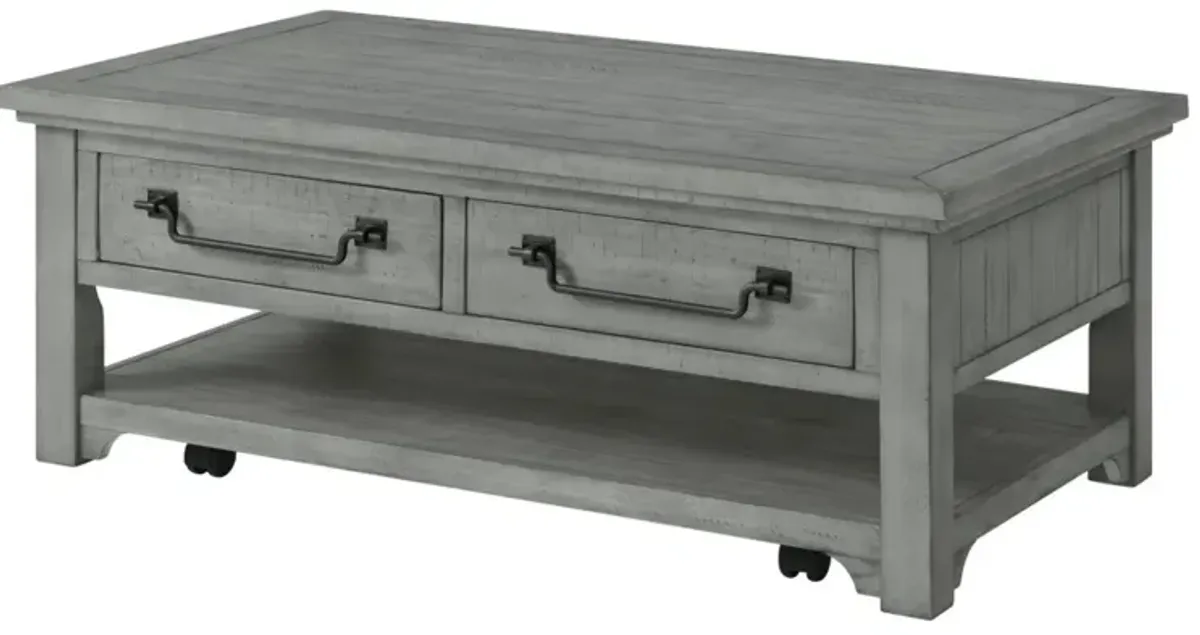 BEACH HOUSE DOVE GREY 2-DRAWER COFFEE TABLE