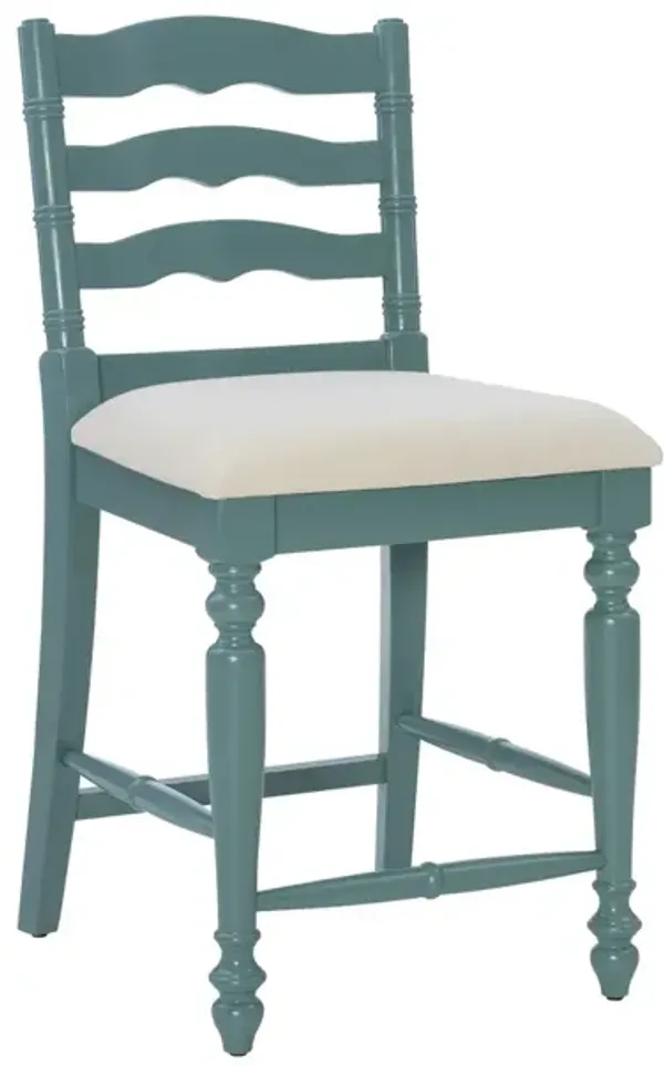 Linon 24 Inch Marino Antique Blue Counter Stool
