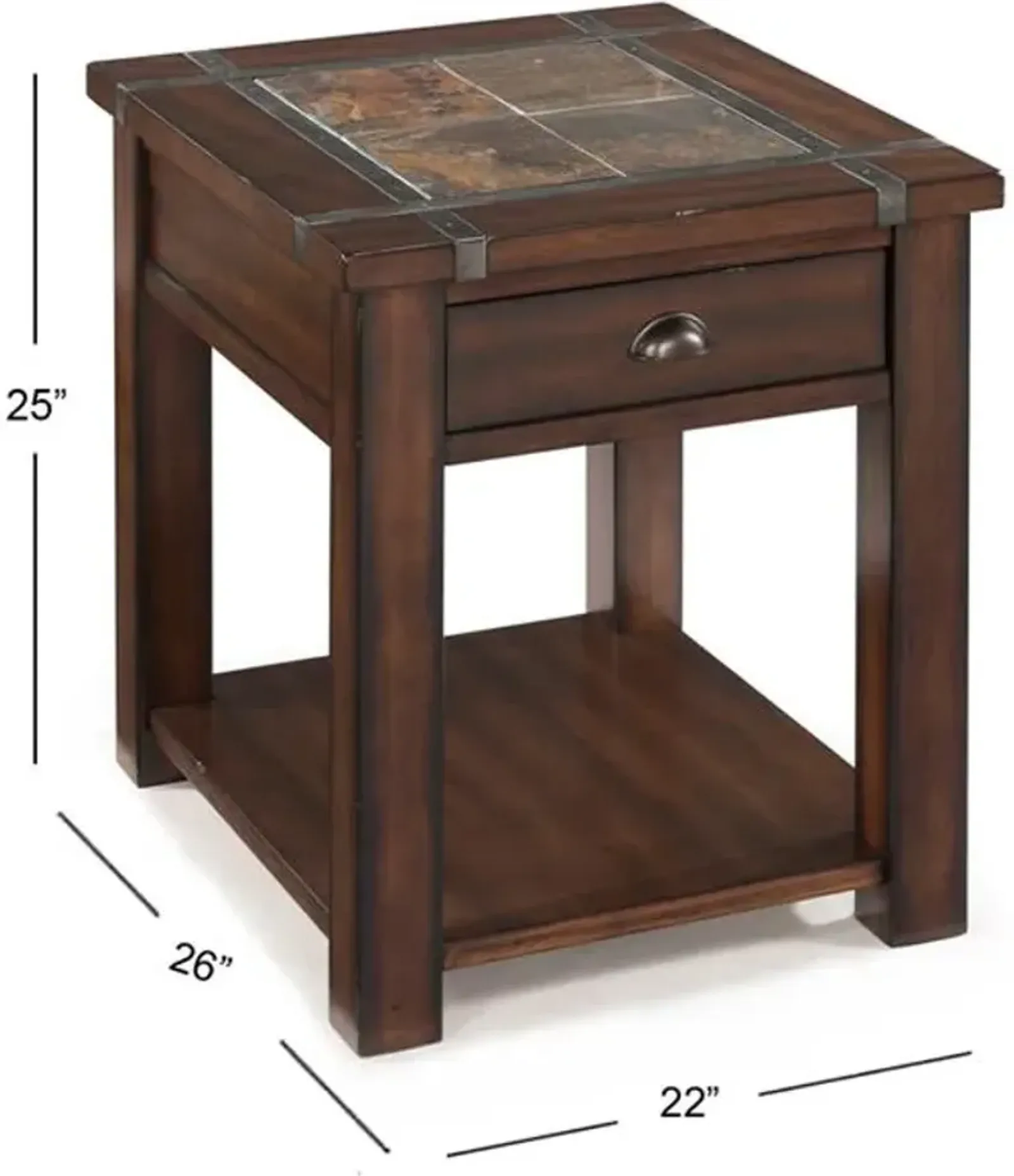 Magnussen Roanoke Cherry Wood Rectangular 1-Drawer End Table