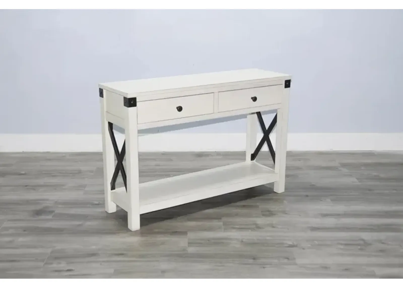 Sunny Designs Bayside Marble White Sofa Table