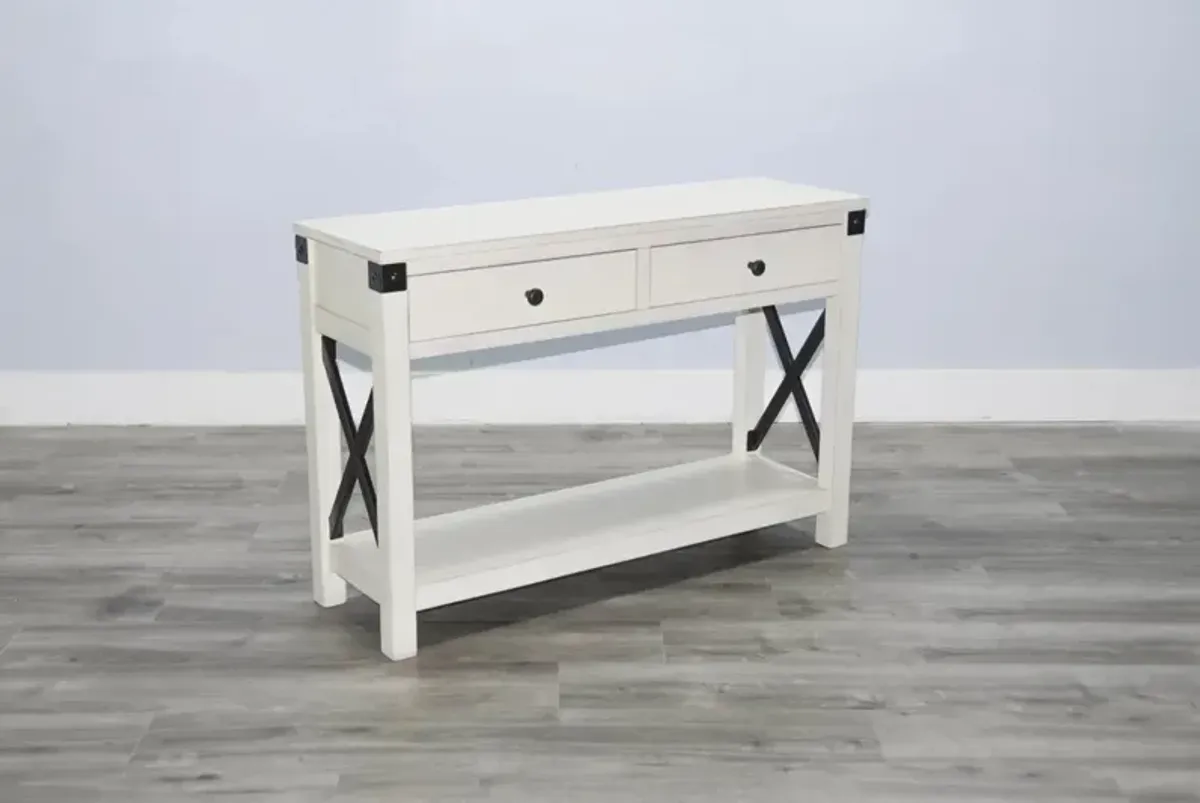 Sunny Designs Bayside Marble White Sofa Table