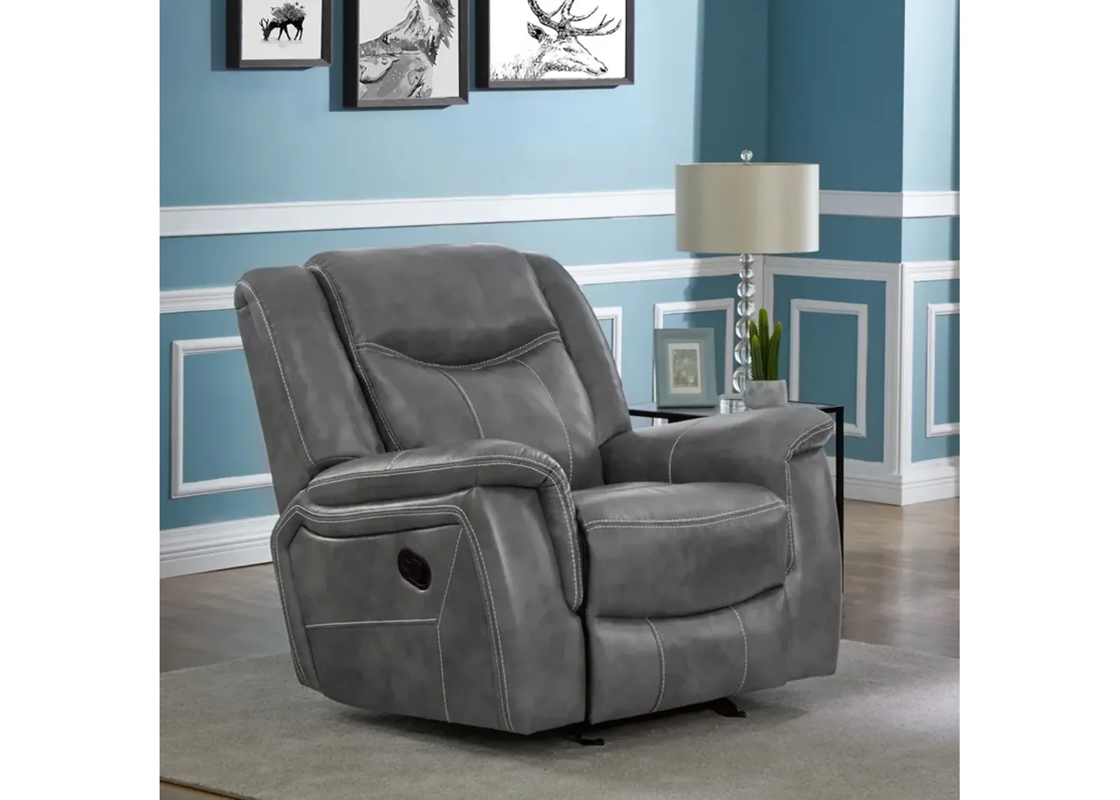 Coaster Conrad Upholstered Padded Arm Glider Recliner Grey