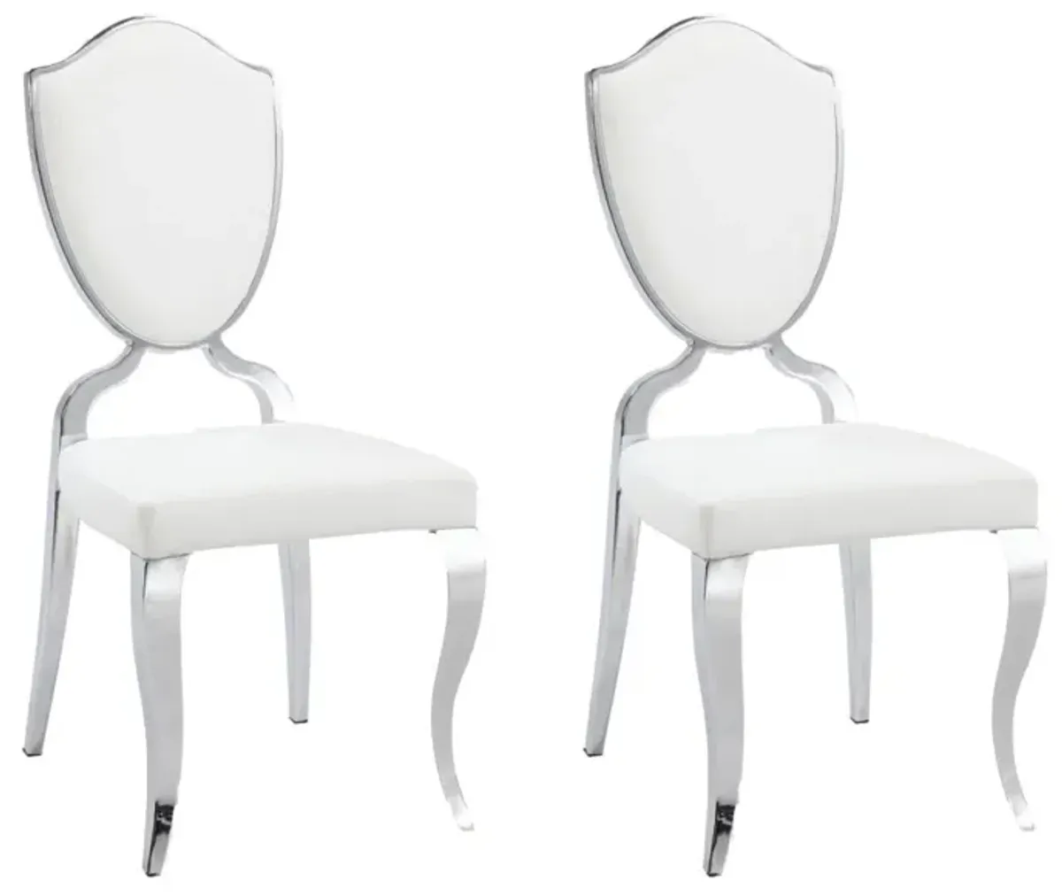 Chintaly Letty White Shield-Back Side Chair with Cabriole Legs