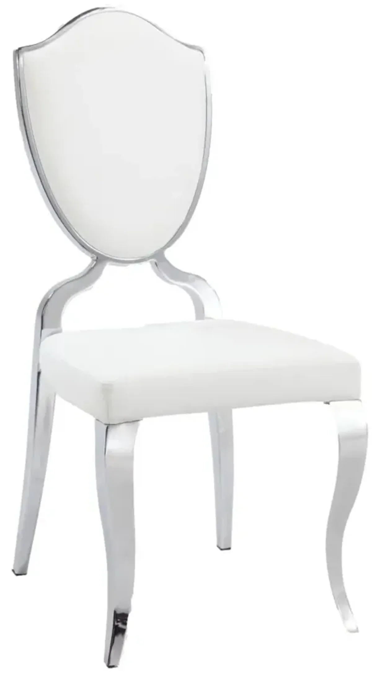 Chintaly Letty White Shield-Back Side Chair with Cabriole Legs