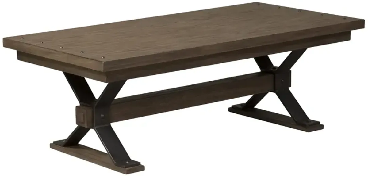 Liberty Furniture Sonoma Road Weather Beaten Bark Rectangular Cocktail Table