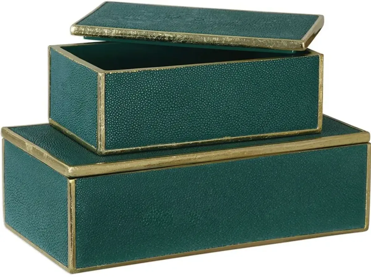 Uttermost Karis 2-Piece Emerald Green Boxes