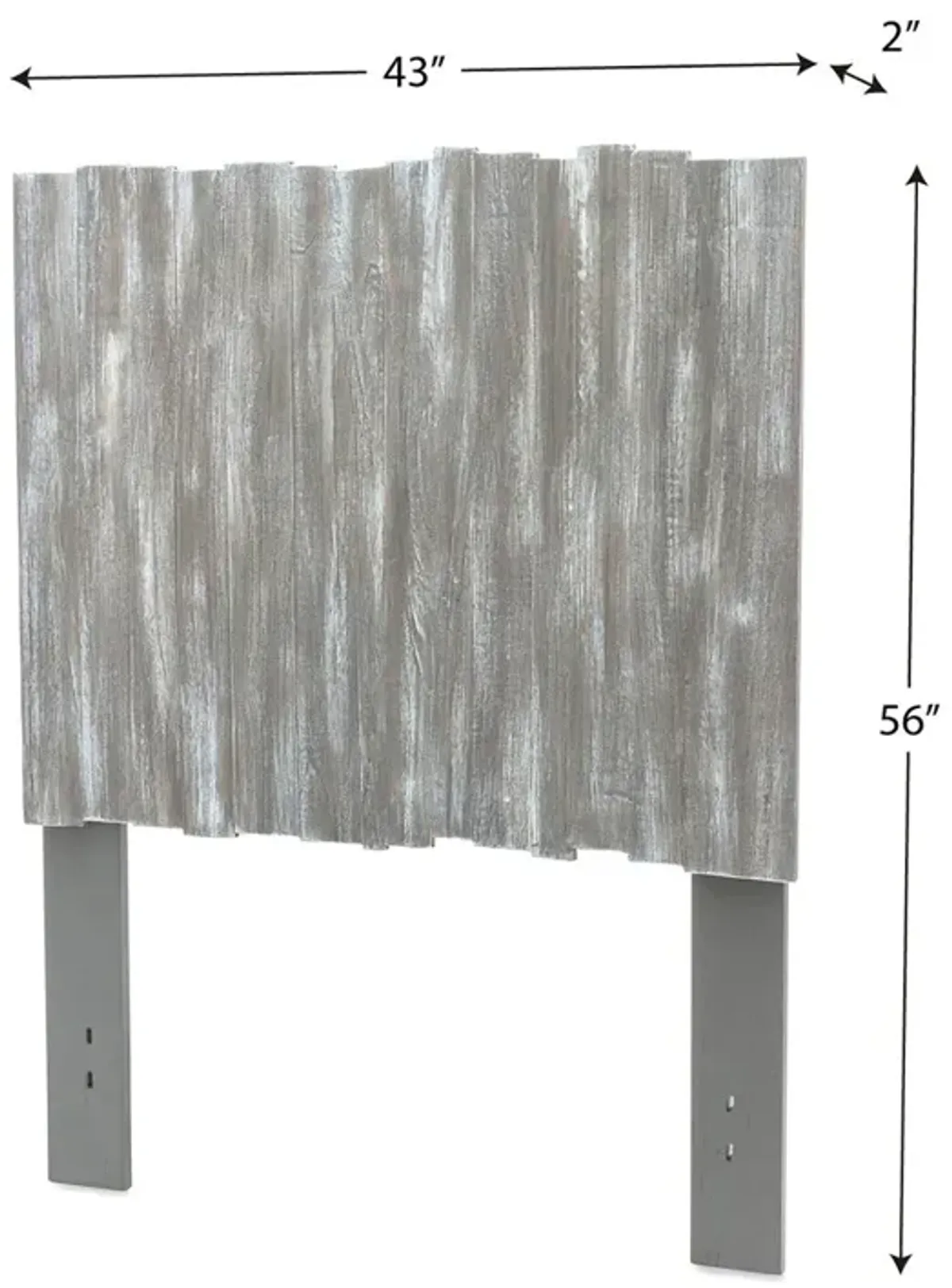 Seawinds Picket Fence Twin Headboard Grey Finish