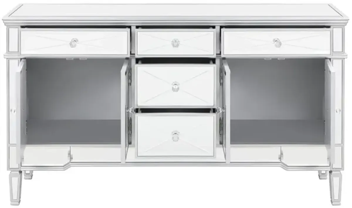 Coaster Duchess 5-Drawer Mirrored Storage Accent Cabinet Silver