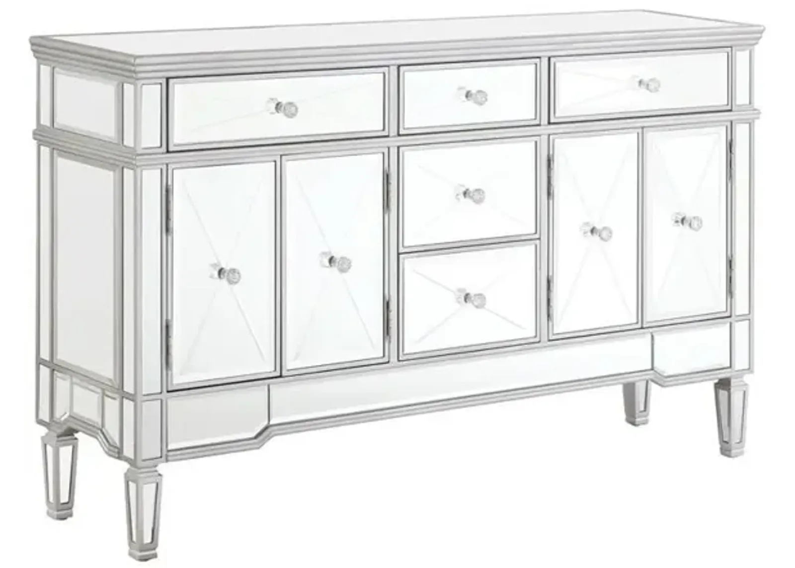 Coaster Duchess 5-Drawer Mirrored Storage Accent Cabinet Silver