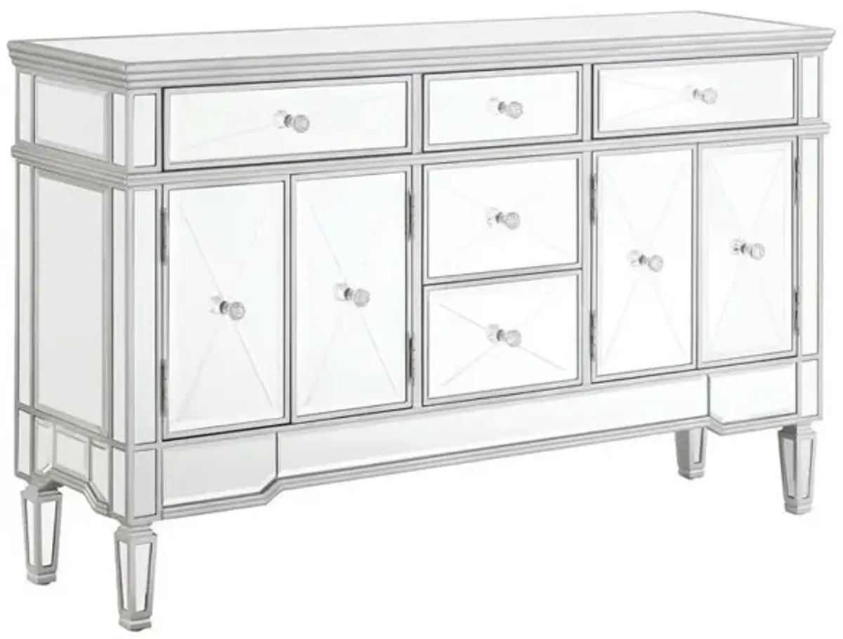 Coaster Duchess 5-Drawer Mirrored Storage Accent Cabinet Silver