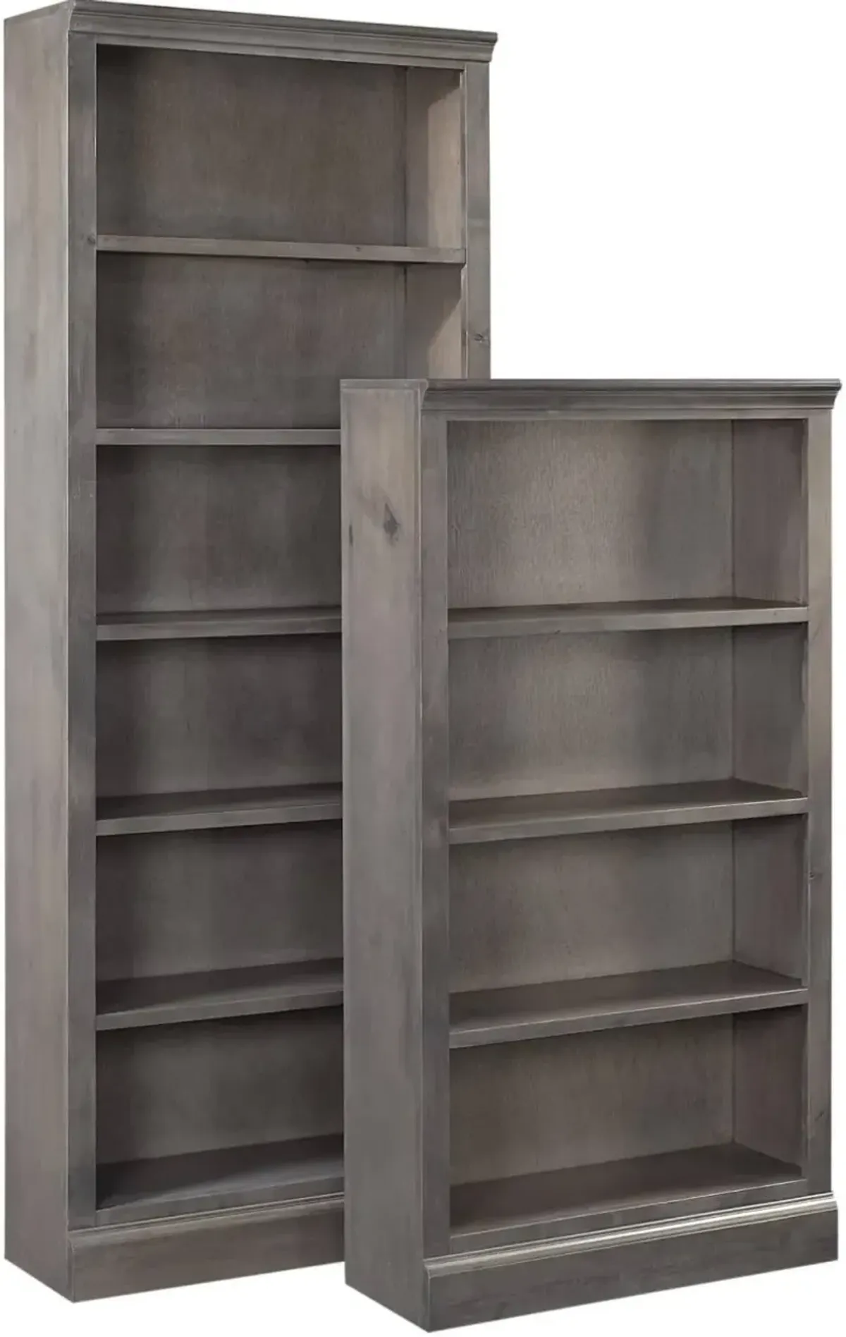 Aspenhome Churchill 48 Inch Smokey Grey Bookcase with 2 Fixed Shelves