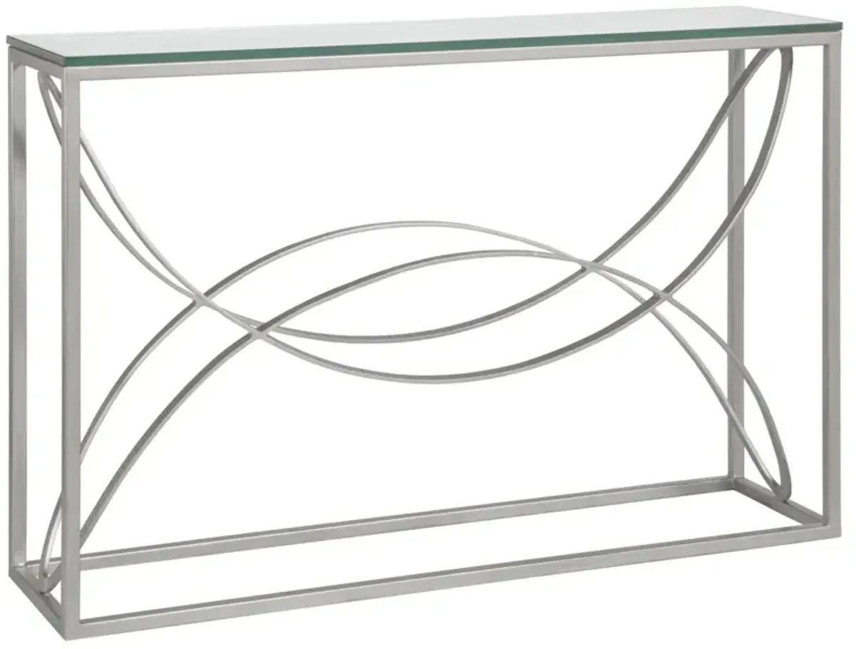 Artistica Home by Lexington Metal Designs Ellipse 54 Inch Modern Silver/Gold Console Accent Table