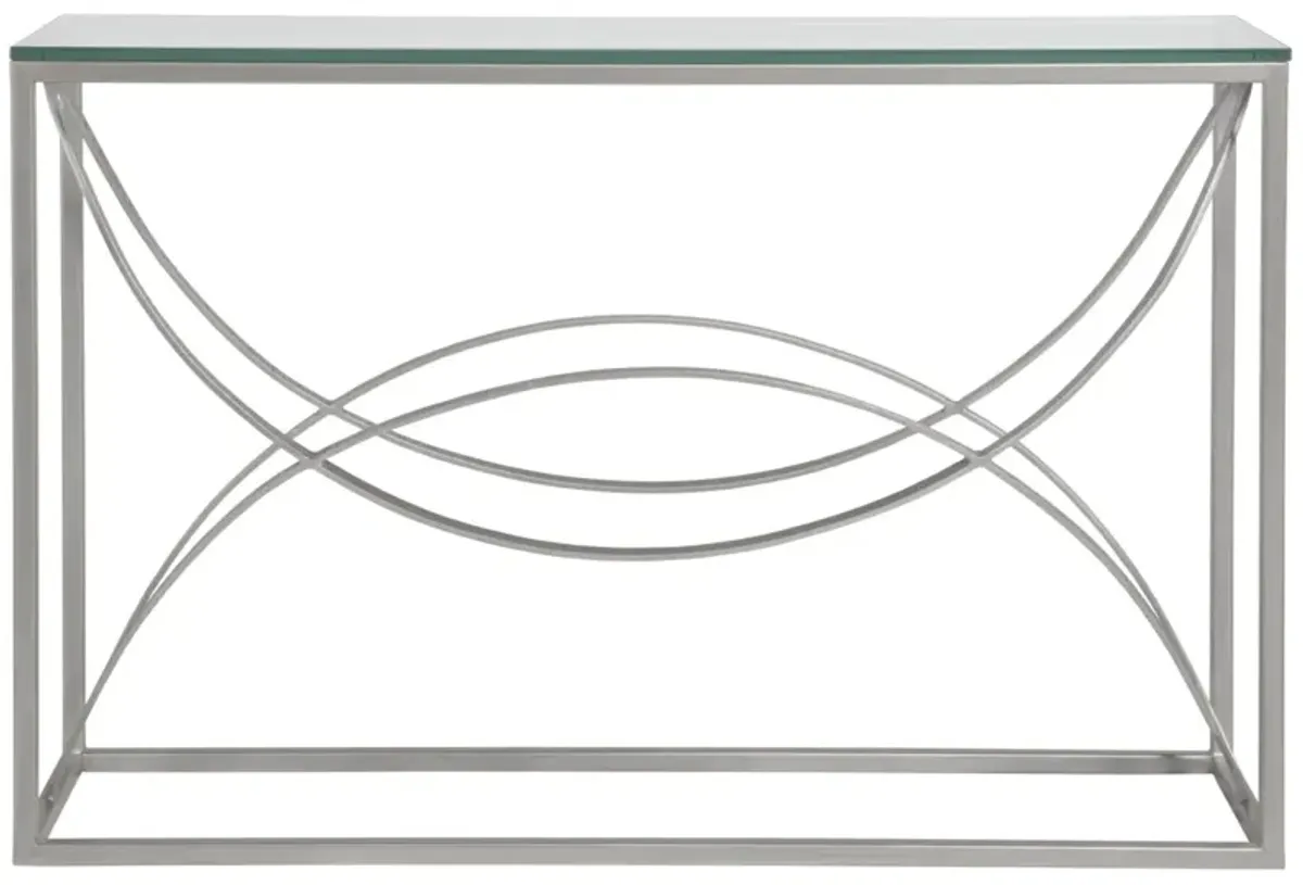 Artistica Home by Lexington Metal Designs Ellipse 54 Inch Modern Silver/Gold Console Accent Table