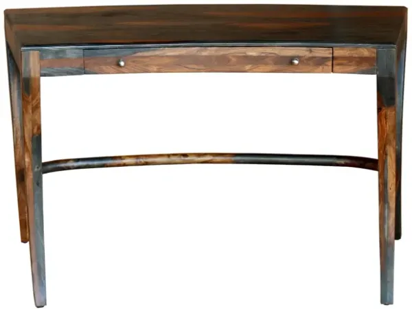 ERWIN MID-CENTURY MODERN SOLID SHEESHAM WOOD ONE DRAWER WRITING DESK