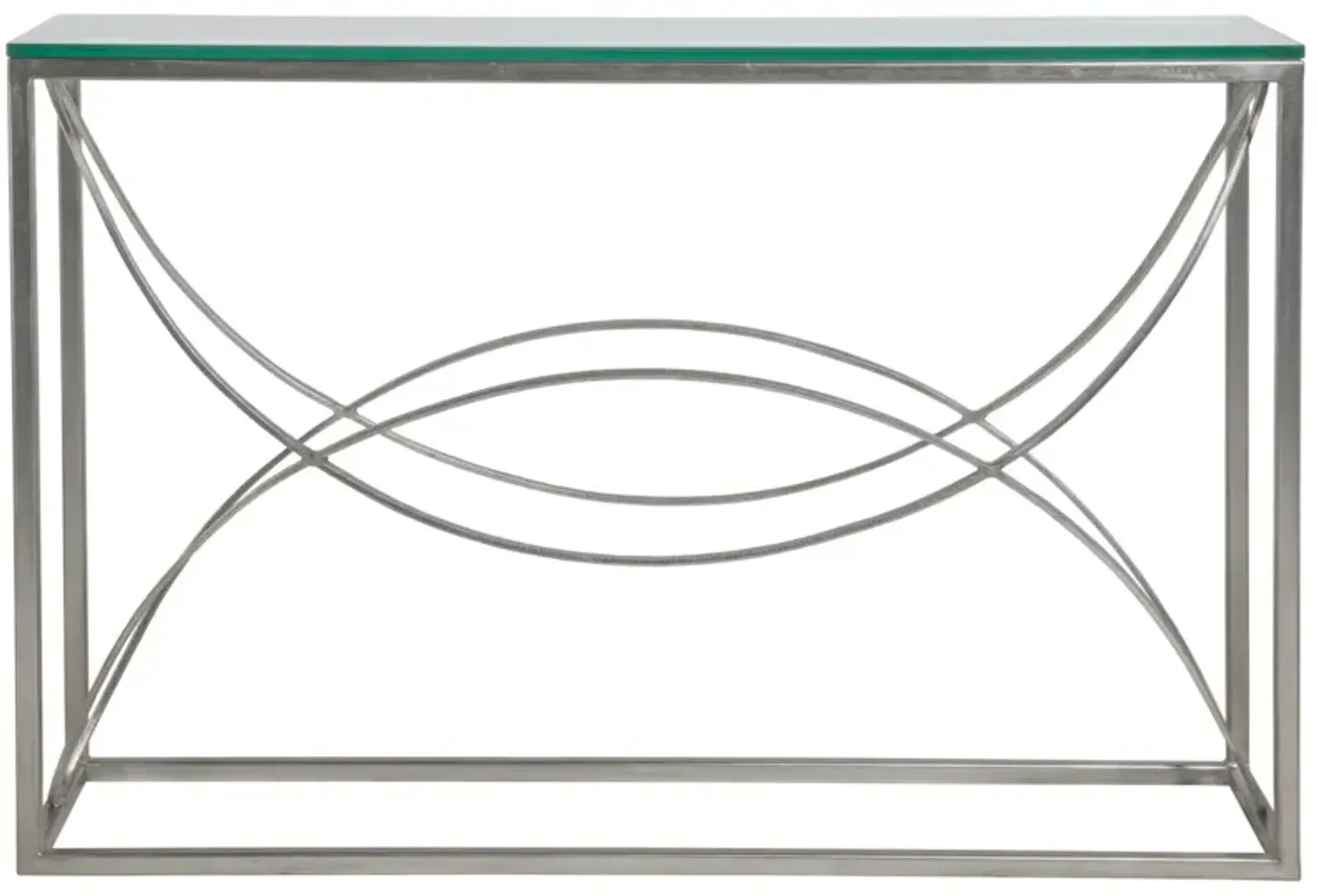 Artistica Home by Lexington Metal Designs Ellipse 54 Inch Modern Silver Leaf Console Accent Table