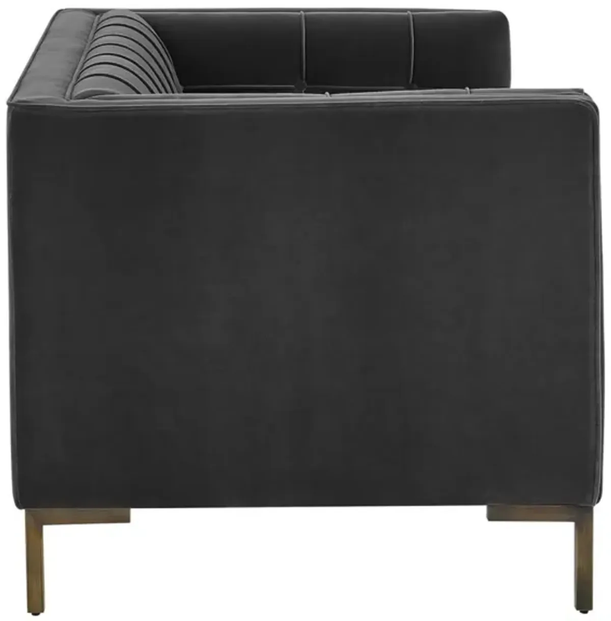 Steve Silver Isaac Channel Stitched Gray Velvet Loveseat