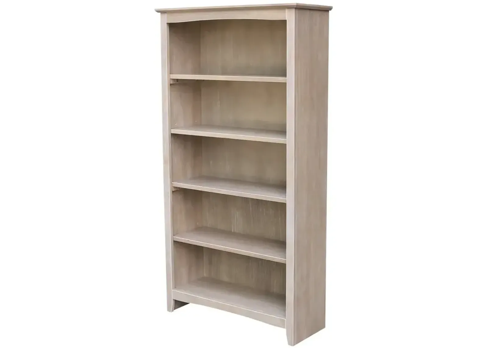 John Thomas 60 Inch Taupe Gray Shaker Bookcase