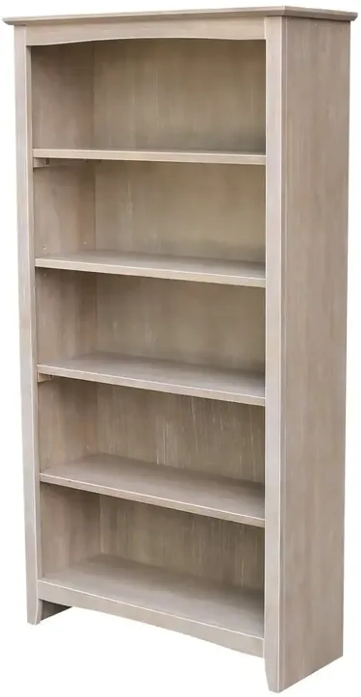 John Thomas 60 Inch Taupe Gray Shaker Bookcase