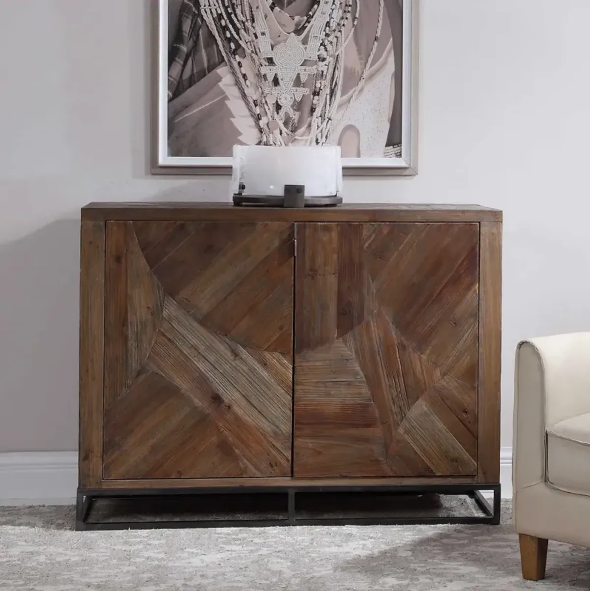 Uttermost Evros Walnut Reclaimed Fir Accent Cabinet